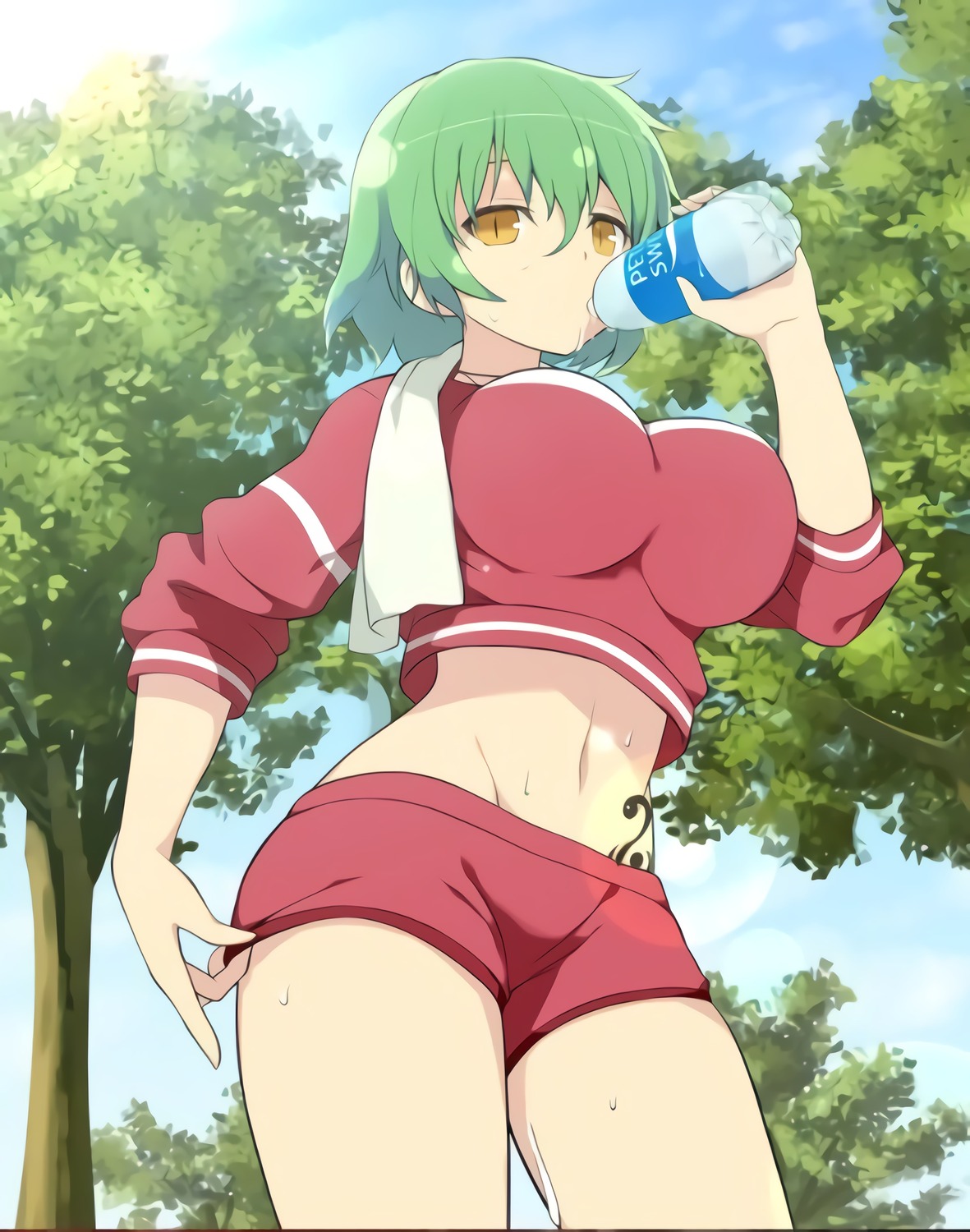 gym_uniform hikage senran_kagura tattoo yaegashi_nan