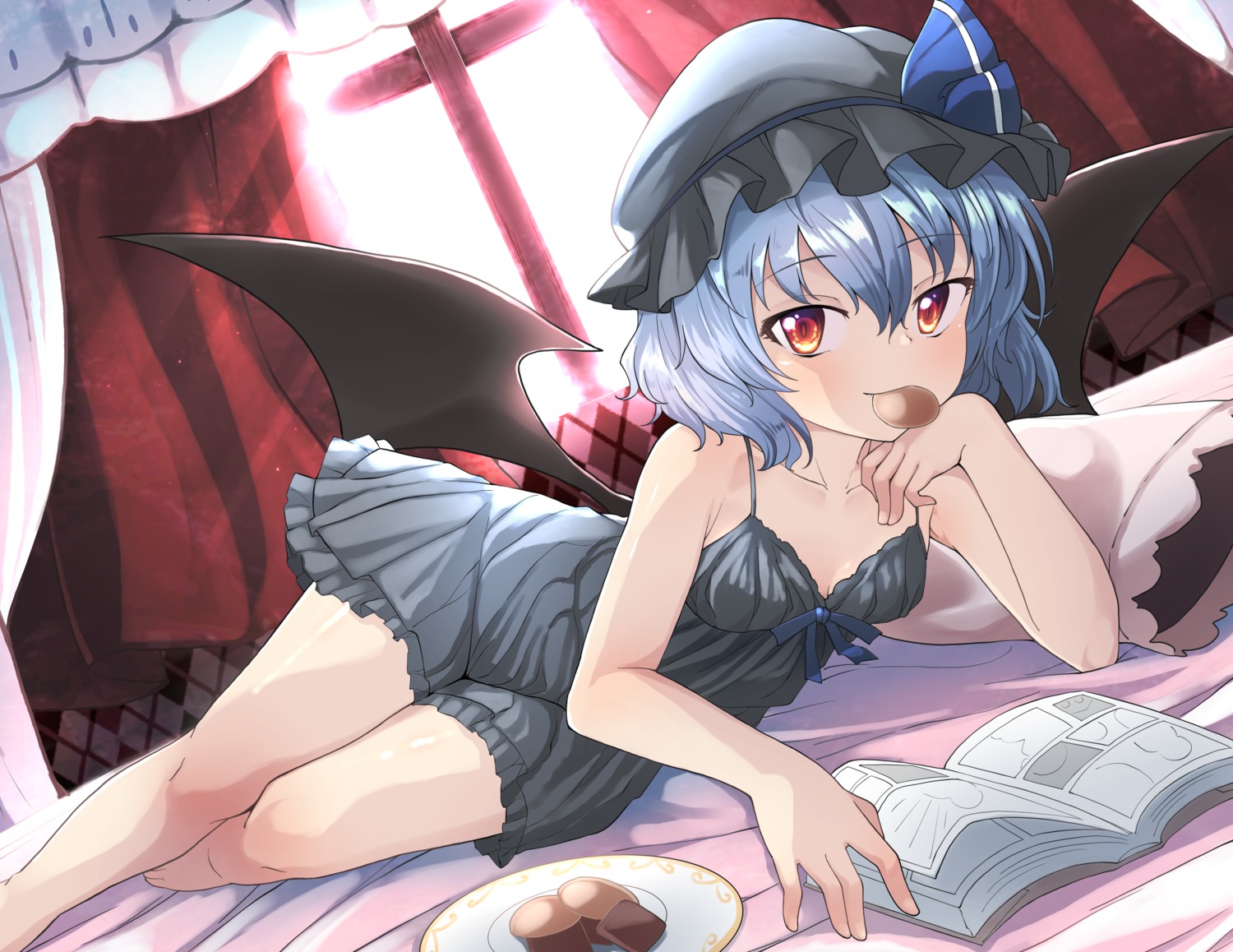 lingerie no_bra remilia_scarlet touhou wings yossy_(yossy1130)