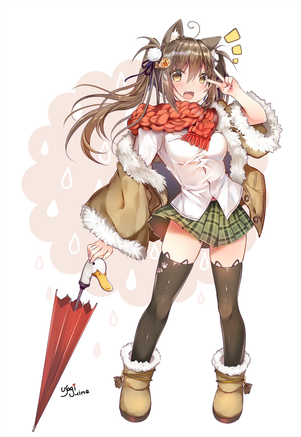 animal_ears thighhighs umbrella usagihime