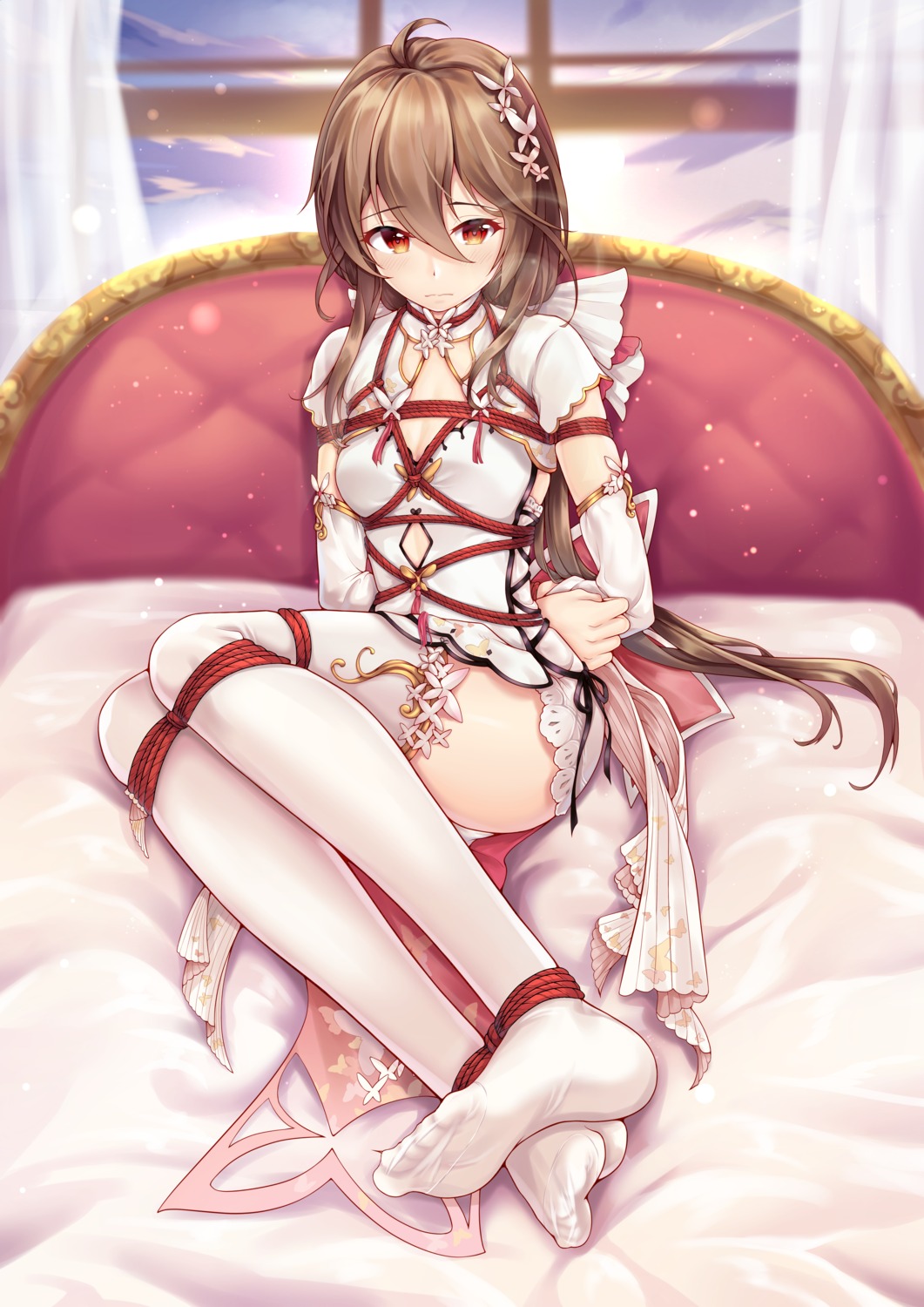 bondage chinadress cleavage feet pantsu skirt_lift thighhighs yiduan_zhu