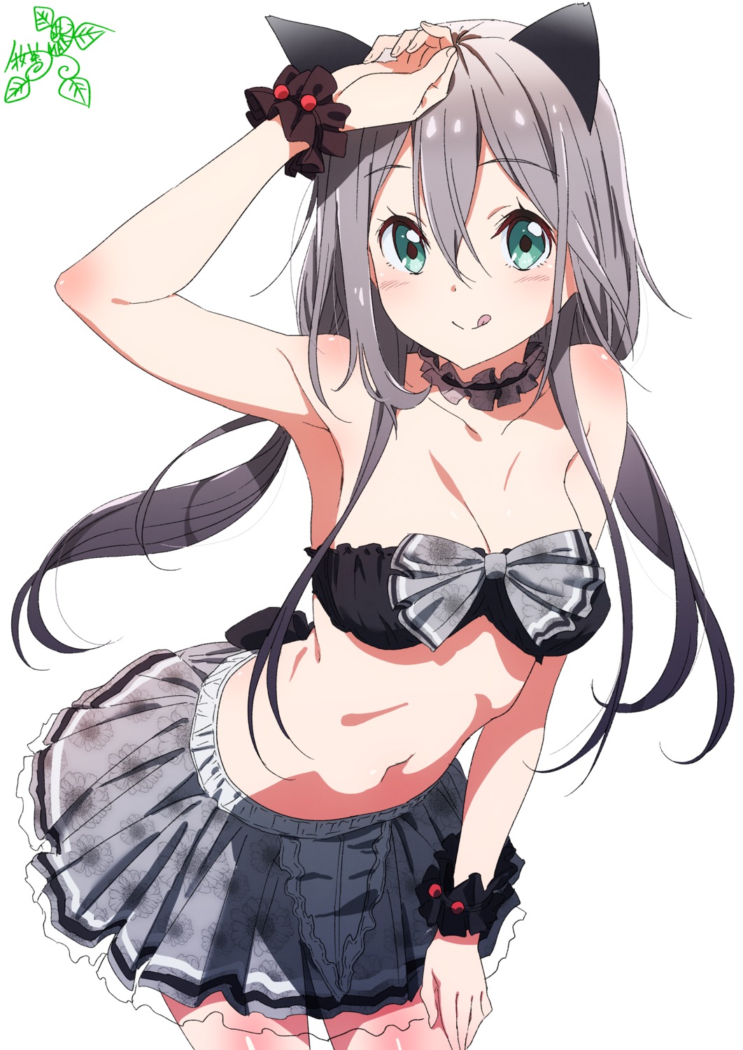 animal_ears bra cleavage makicha nekomimi see_through