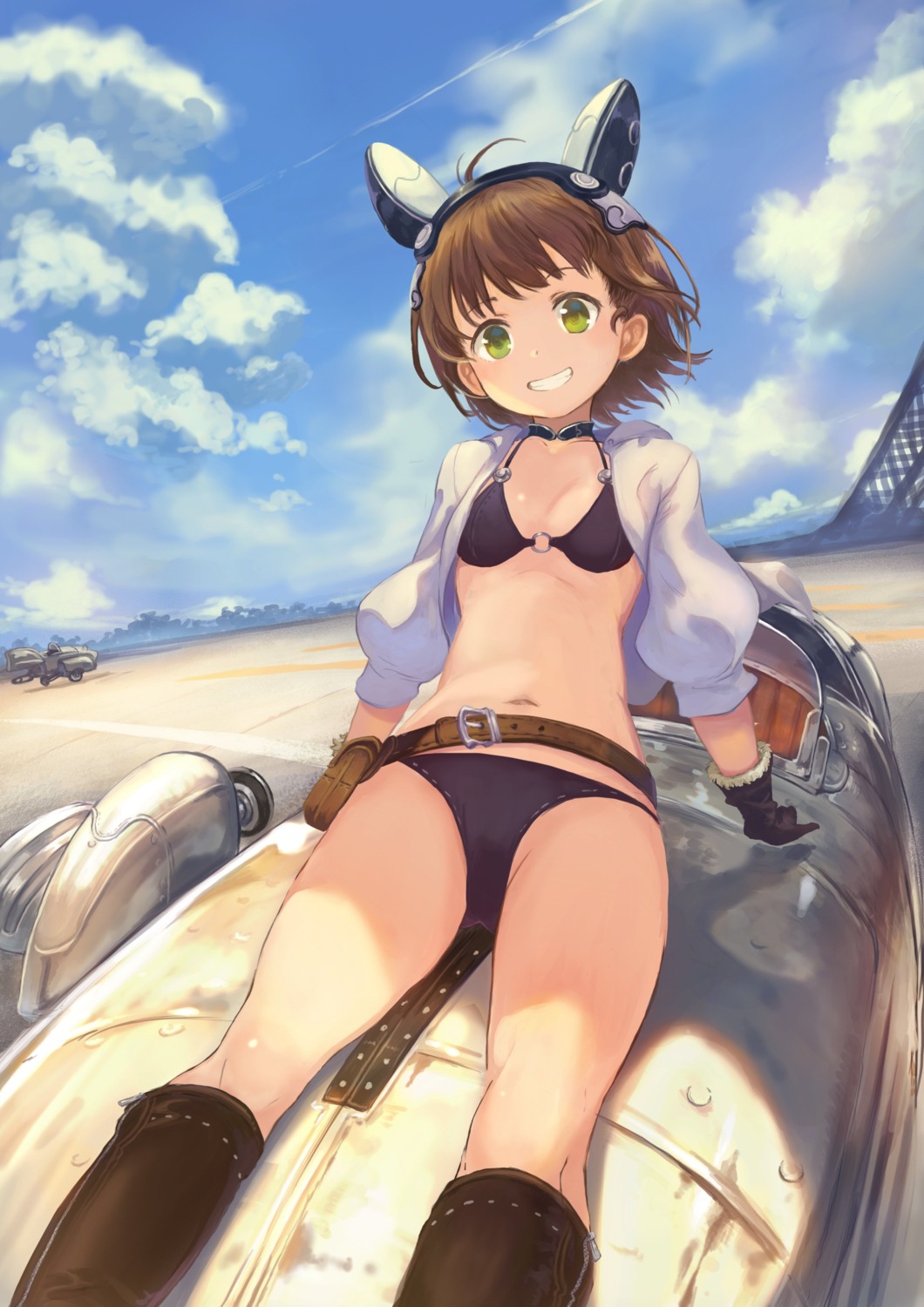 bikini cleavage igarashi_youhei open_shirt swimsuits