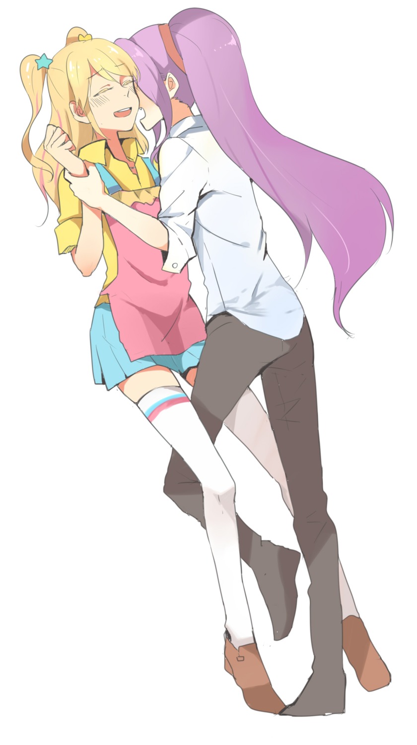 aikatsu! kanzaki_mizuki knightym22 natsuki_mikuru thighhighs yuri