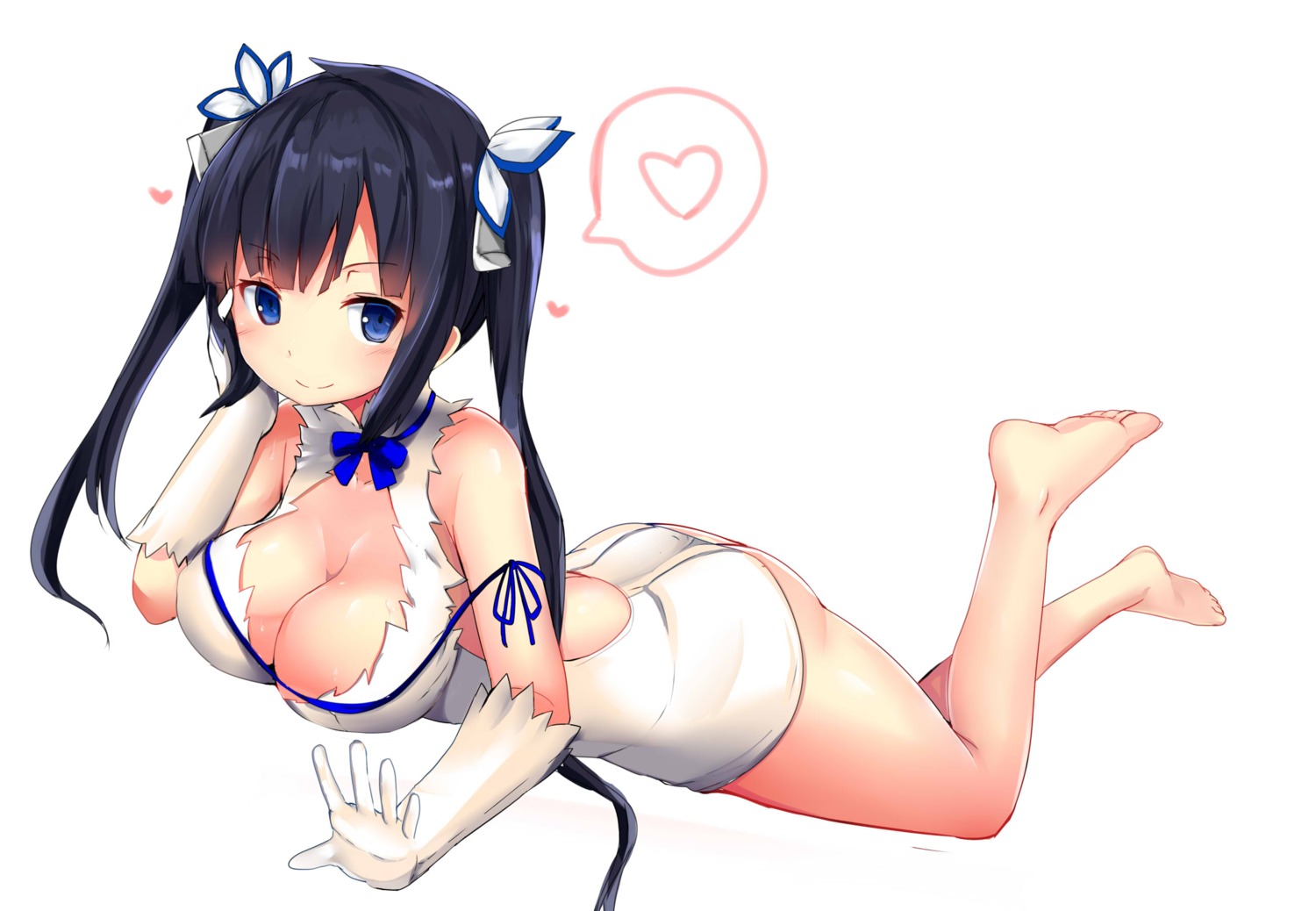 cleavage dress dungeon_ni_deai_wo_motomeru_no_wa_machigatteiru_darou_ka feet haik hestia_(danmachi) no_bra nopan