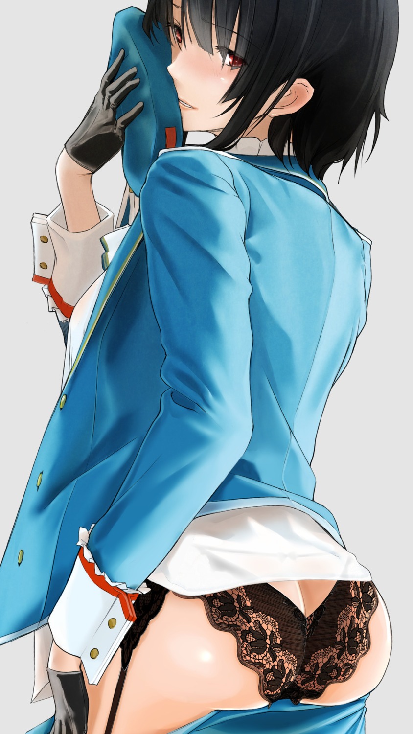 ass hutsudansa kantai_collection open_shirt pantsu takao_(kancolle) uniform