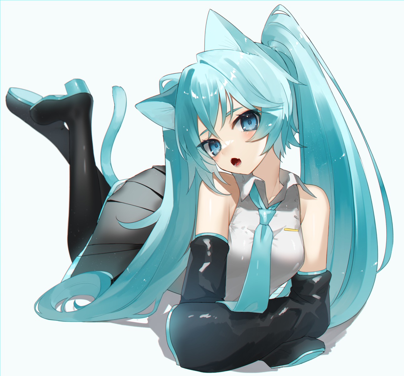 animal_ears hatsune_miku heels nekomimi reirou_(chokoonnpu) tail vocaloid