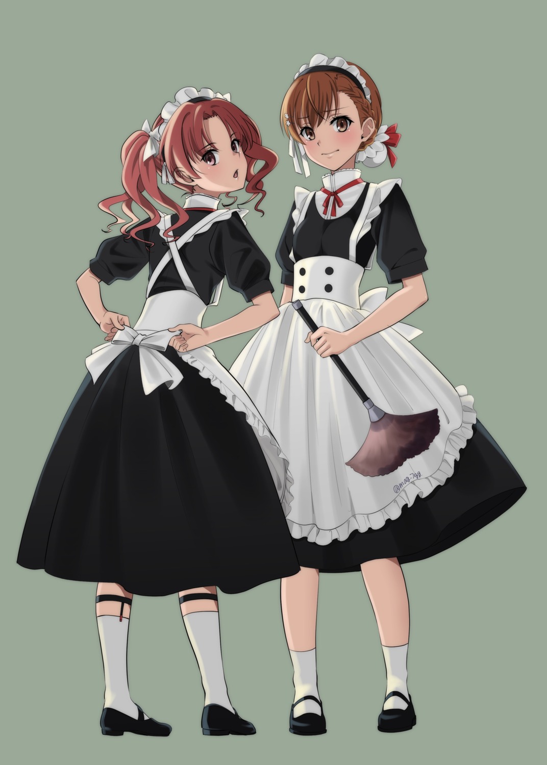 maid misaka_mikoto naguramu shirai_kuroko to_aru_kagaku_no_railgun to_aru_majutsu_no_index