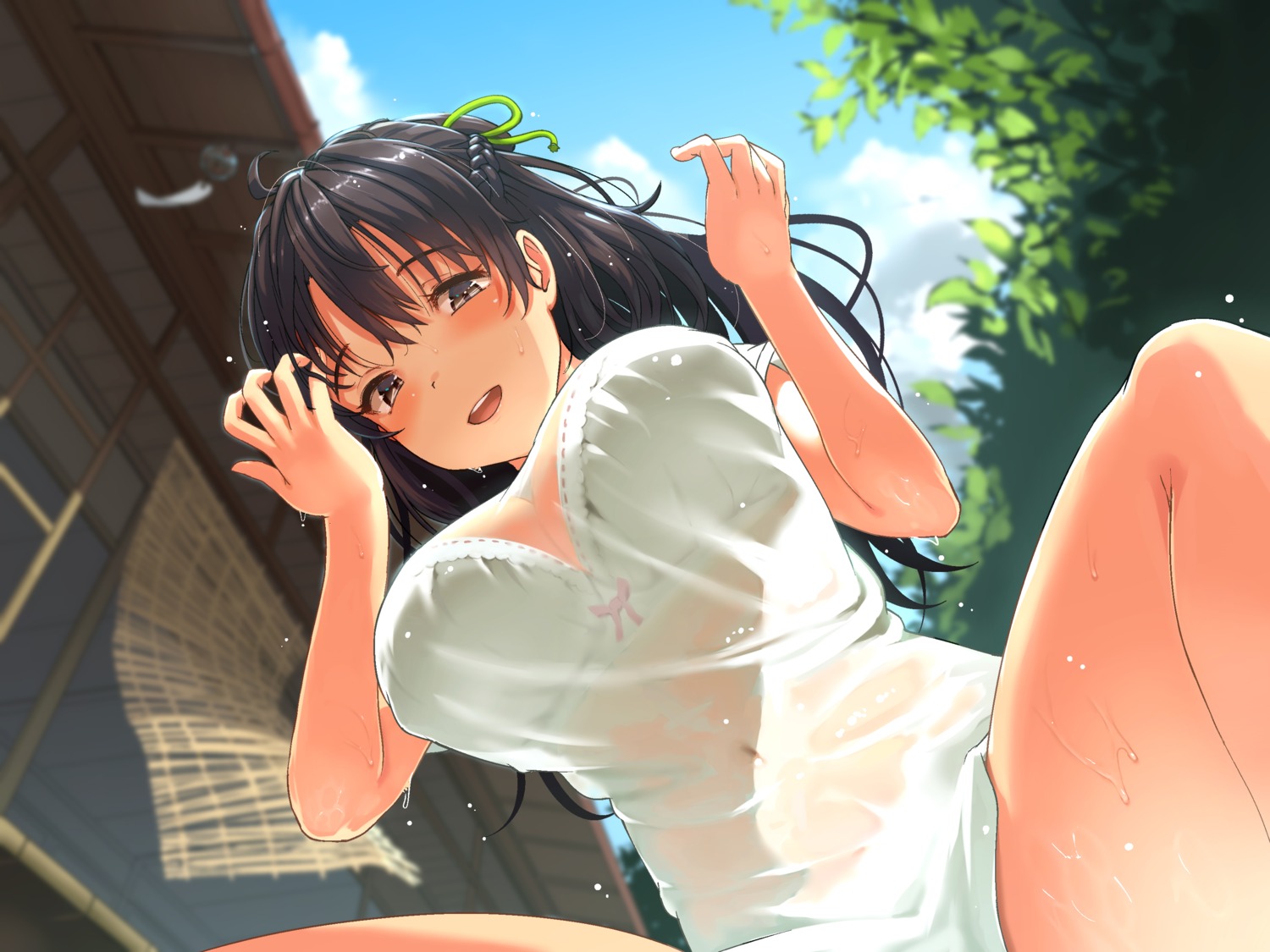 bra pantsu satsuki_neko see_through wet wet_clothes