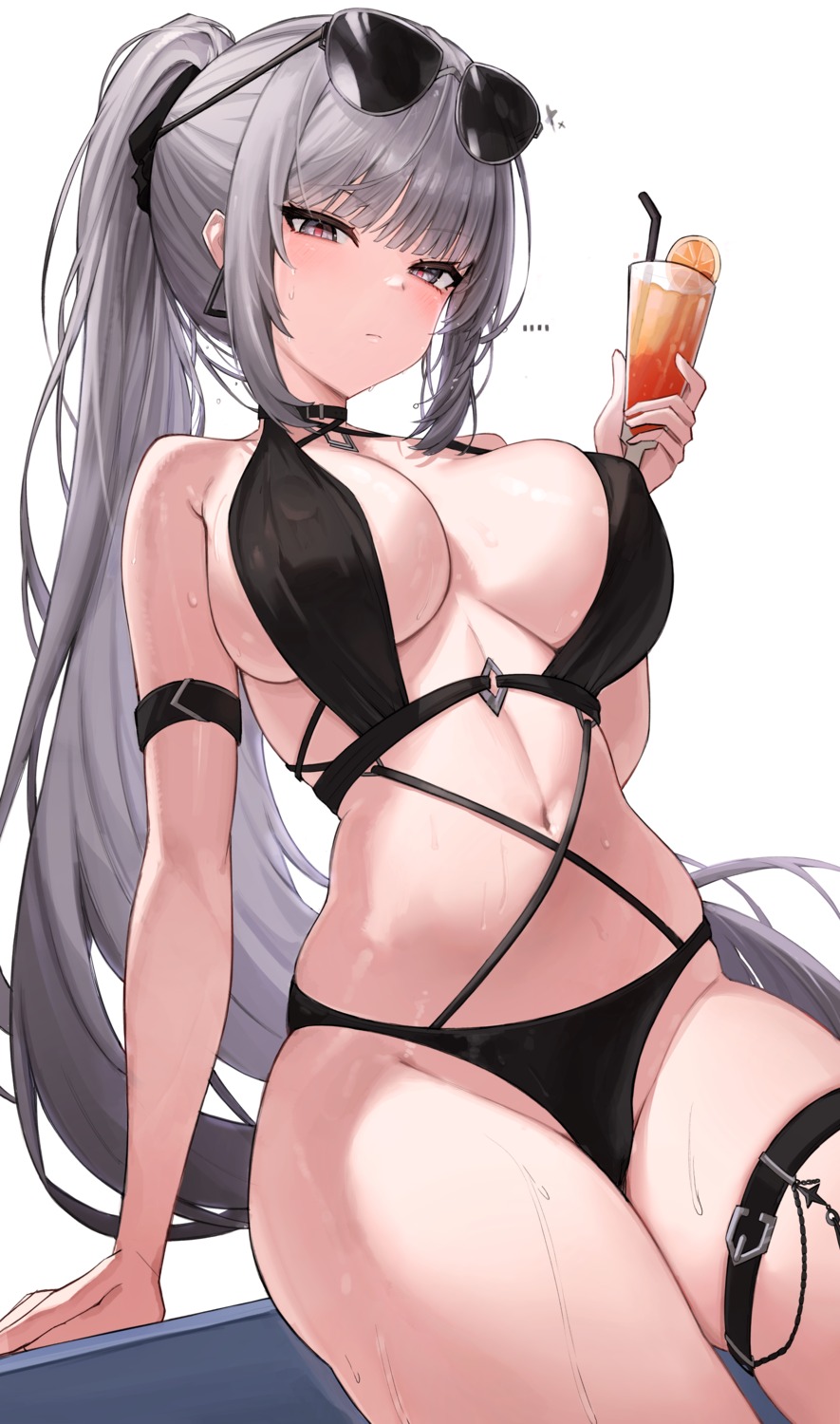 bikini black_survival dasi_(kwts3227) garter megane swimsuits thong