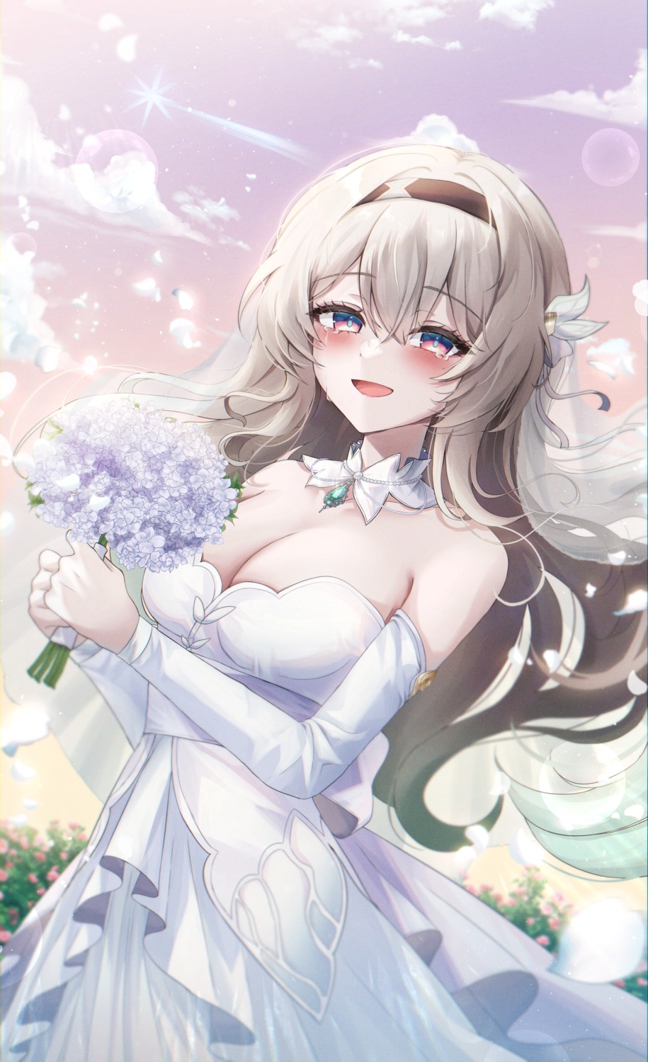 dress firefly honkai:_star_rail no_bra ryunbi wedding_dress