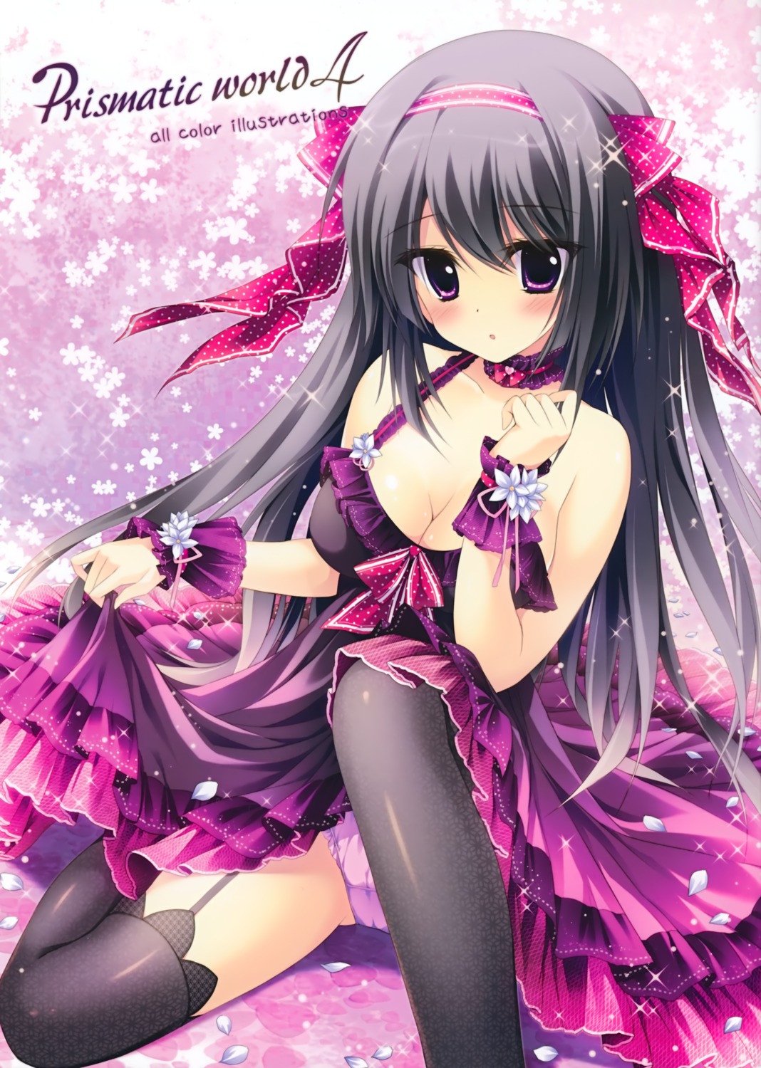 ame_zaiku cameltoe cleavage dress pantsu shiramori_yuse skirt_lift stockings thighhighs