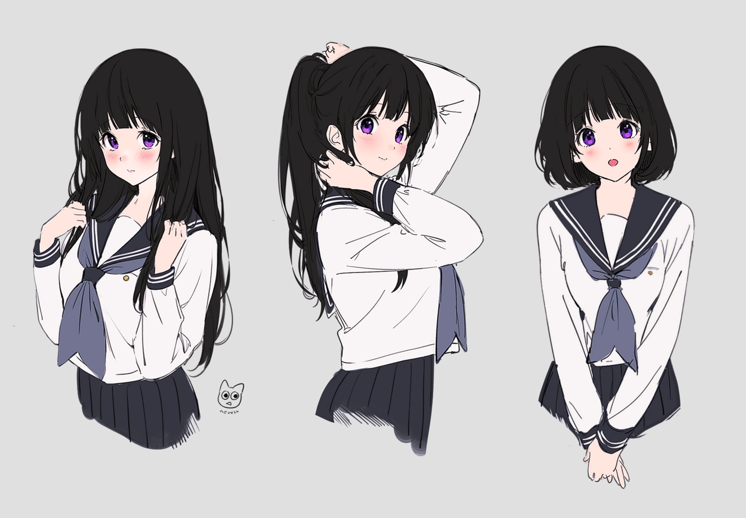 chitanda_eru hyouka mery_(yangmalgage) seifuku sketch