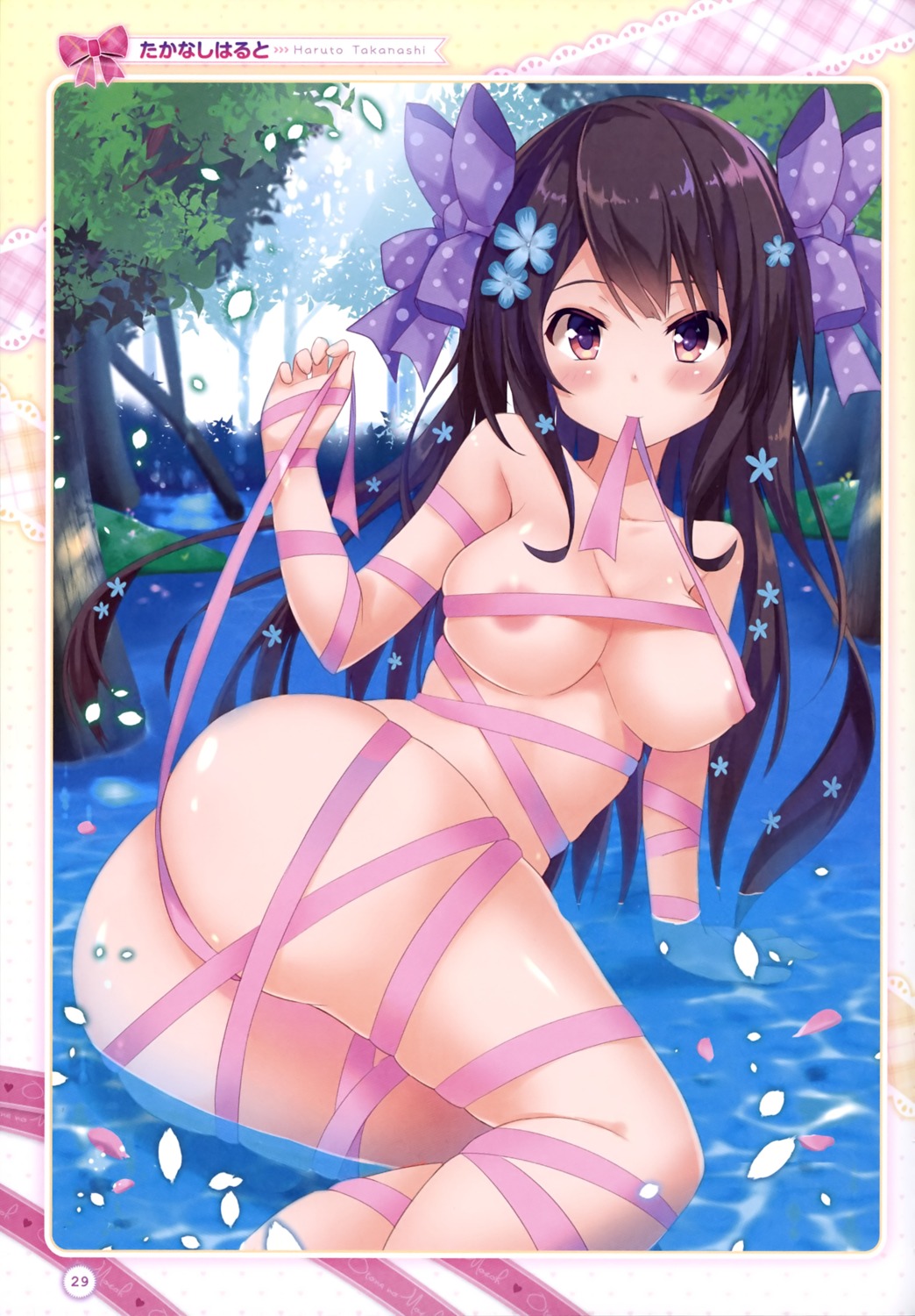 areola ass erect_nipples naked_ribbon takanashi_haruto wet