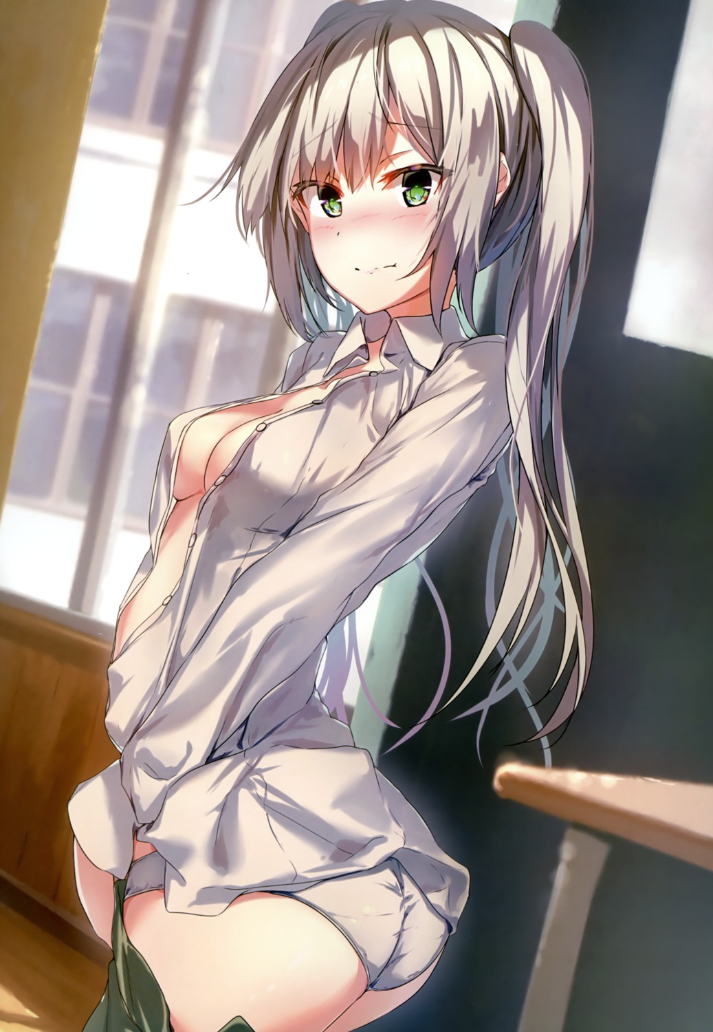 cleavage open_shirt pantsu undressing wingheart