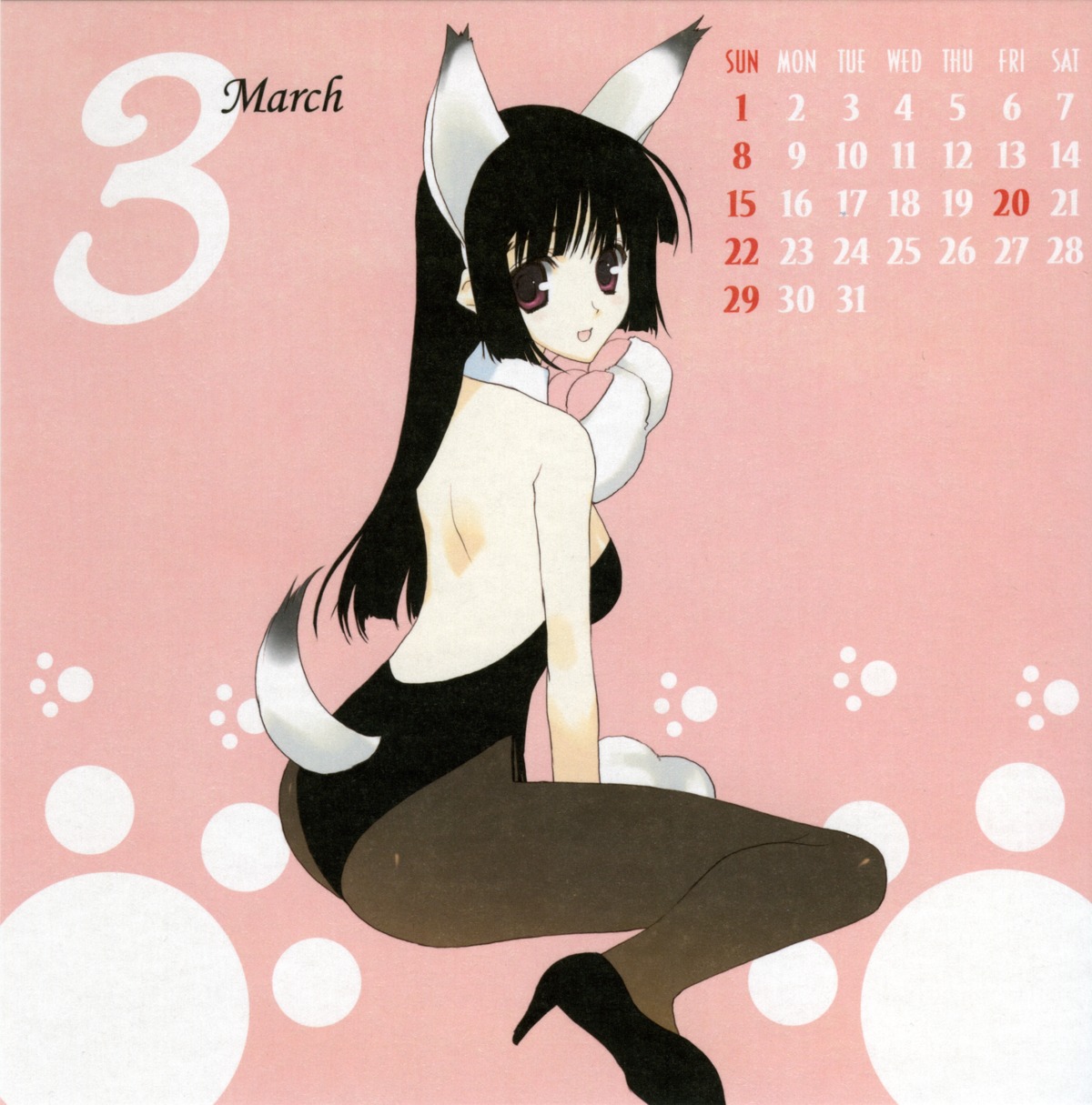 animal_ears calendar nakamura_takeshi pantyhose tail