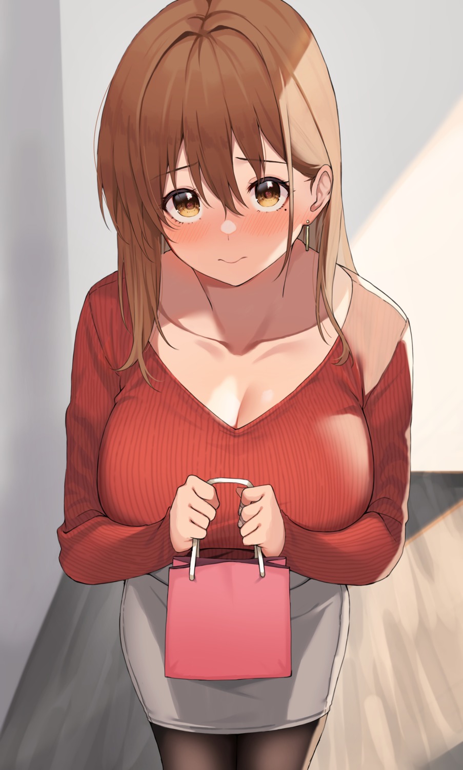 cleavage ol-chan_(udon.) pantyhose sweater udon.