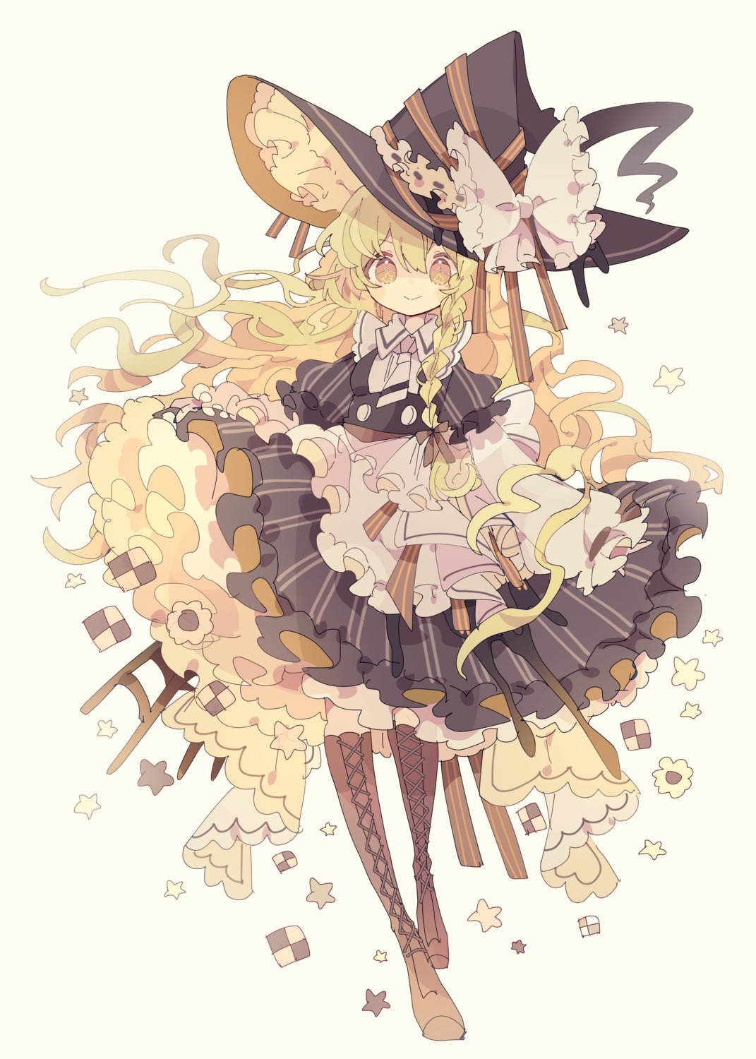 dress kirisame_marisa nikorashika skirt_lift touhou witch