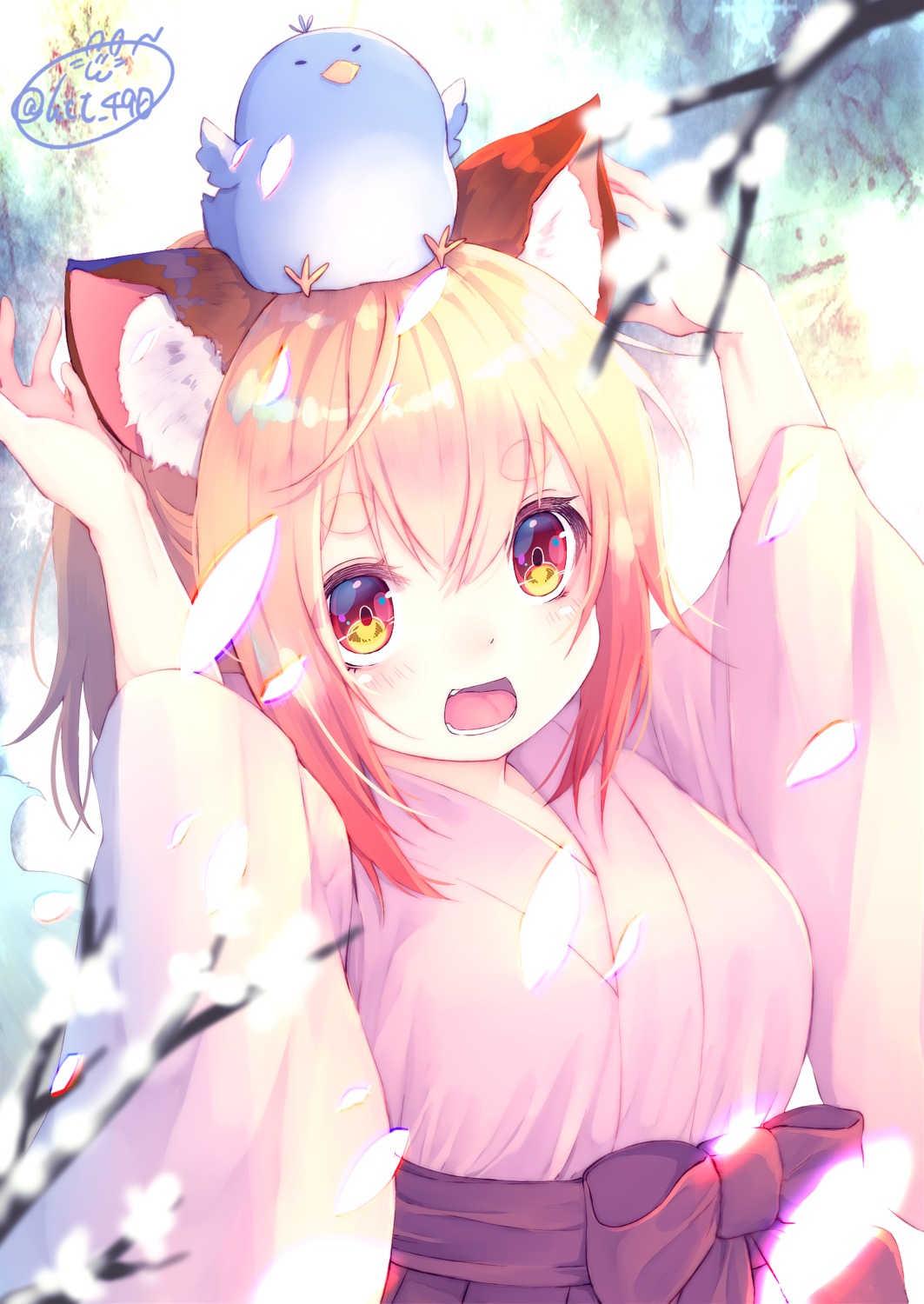 animal_ears chita_(ketchup) kimono tail