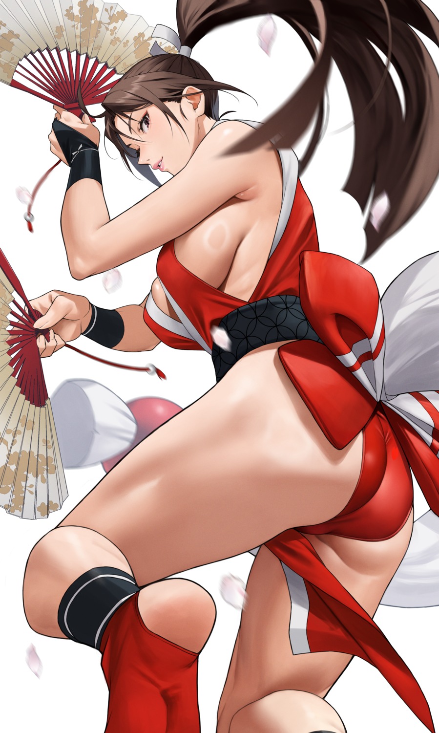 ass fatal_fury japanese_clothes king_of_fighters no_bra nopan shiranui_mai street_fighter yoshio_(55level)