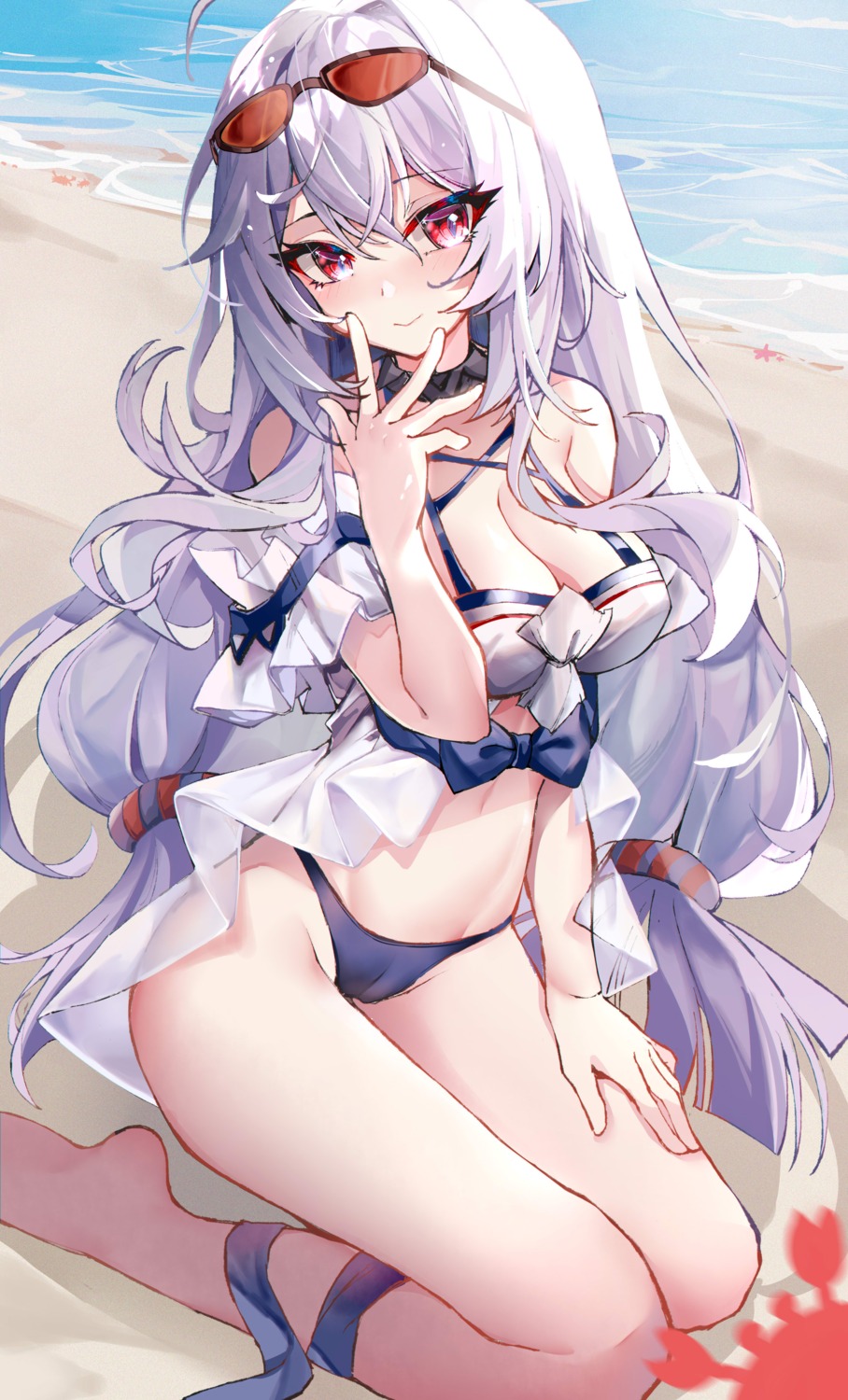 a_fu_jiade_luo arknights cameltoe megane see_through skadi_(arknights)