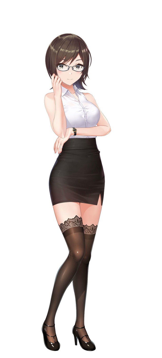 beat_refle heels megane qureate thighhighs yamacchi