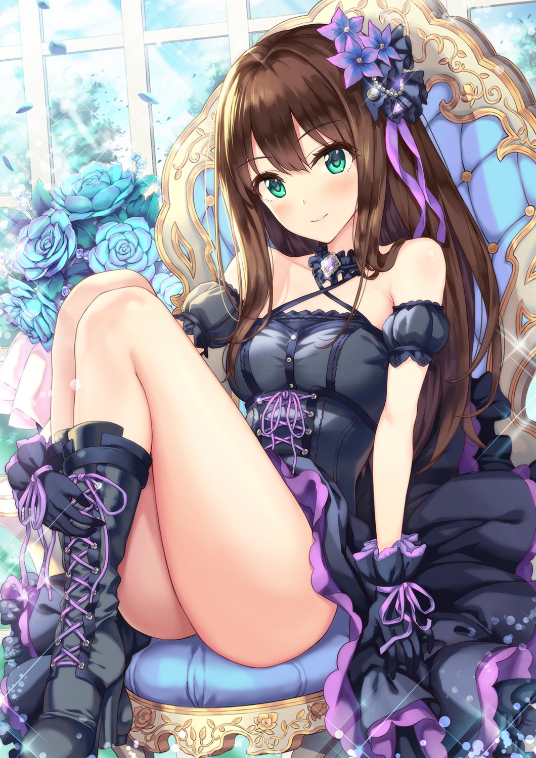 dress hamahama heels shibuya_rin skirt_lift the_idolm@ster the_idolm@ster_cinderella_girls