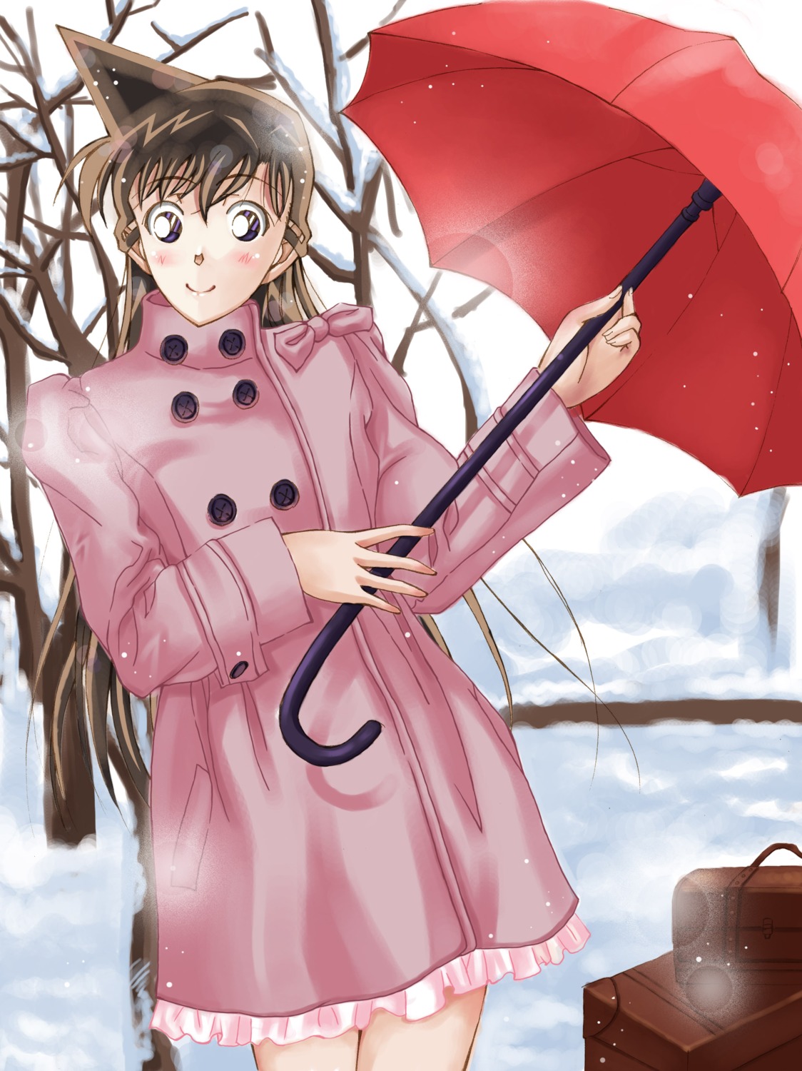 meitantei_conan mouri_ran umbrella yitian