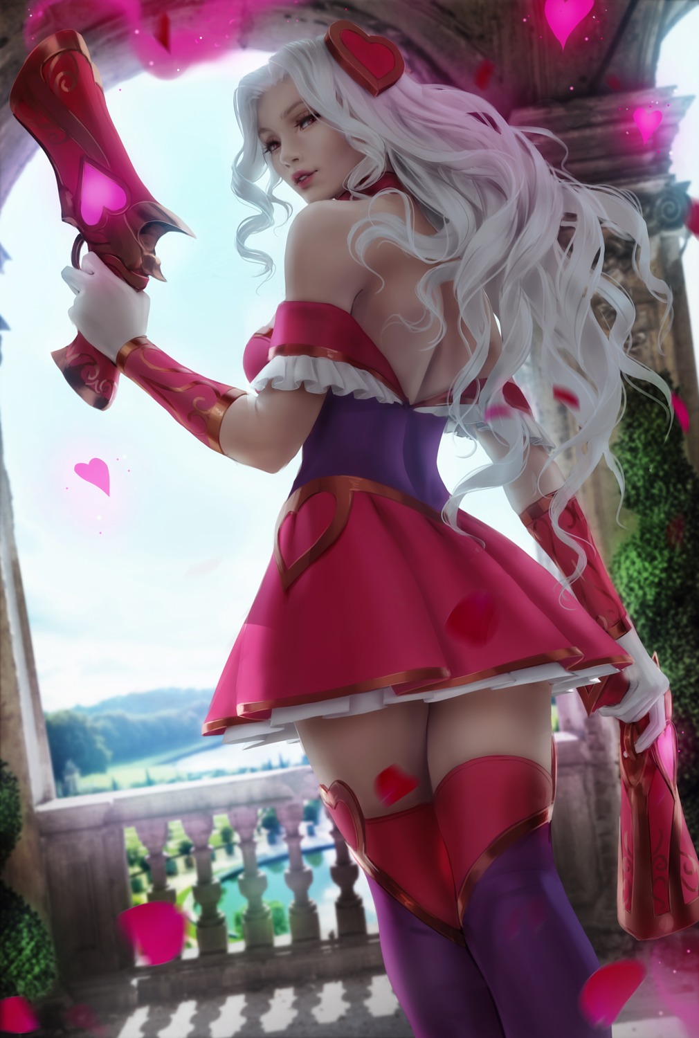 dress gun league_of_legends miss_fortune no_bra thighhighs zarory