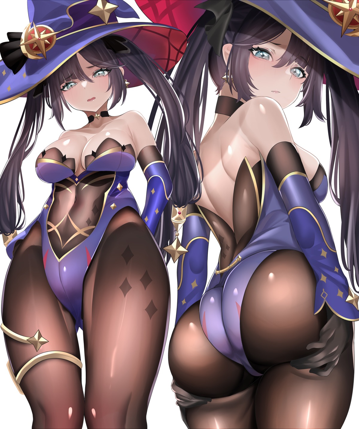 ass genshin_impact keishi_surota mona_megistus no_bra witch