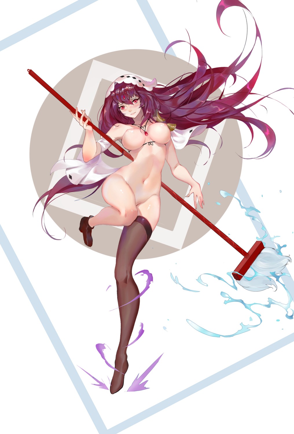 fate/grand_order guernical heels naked nipples scathach_(fate/grand_order) thighhighs