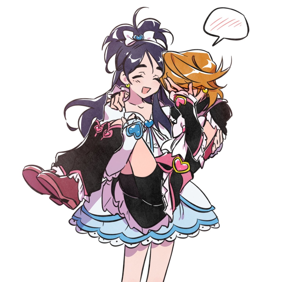 bike_shorts futari_wa_precure misumi_nagisa precure sketch skirt_lift tagme uniform yukishiro_honoka
