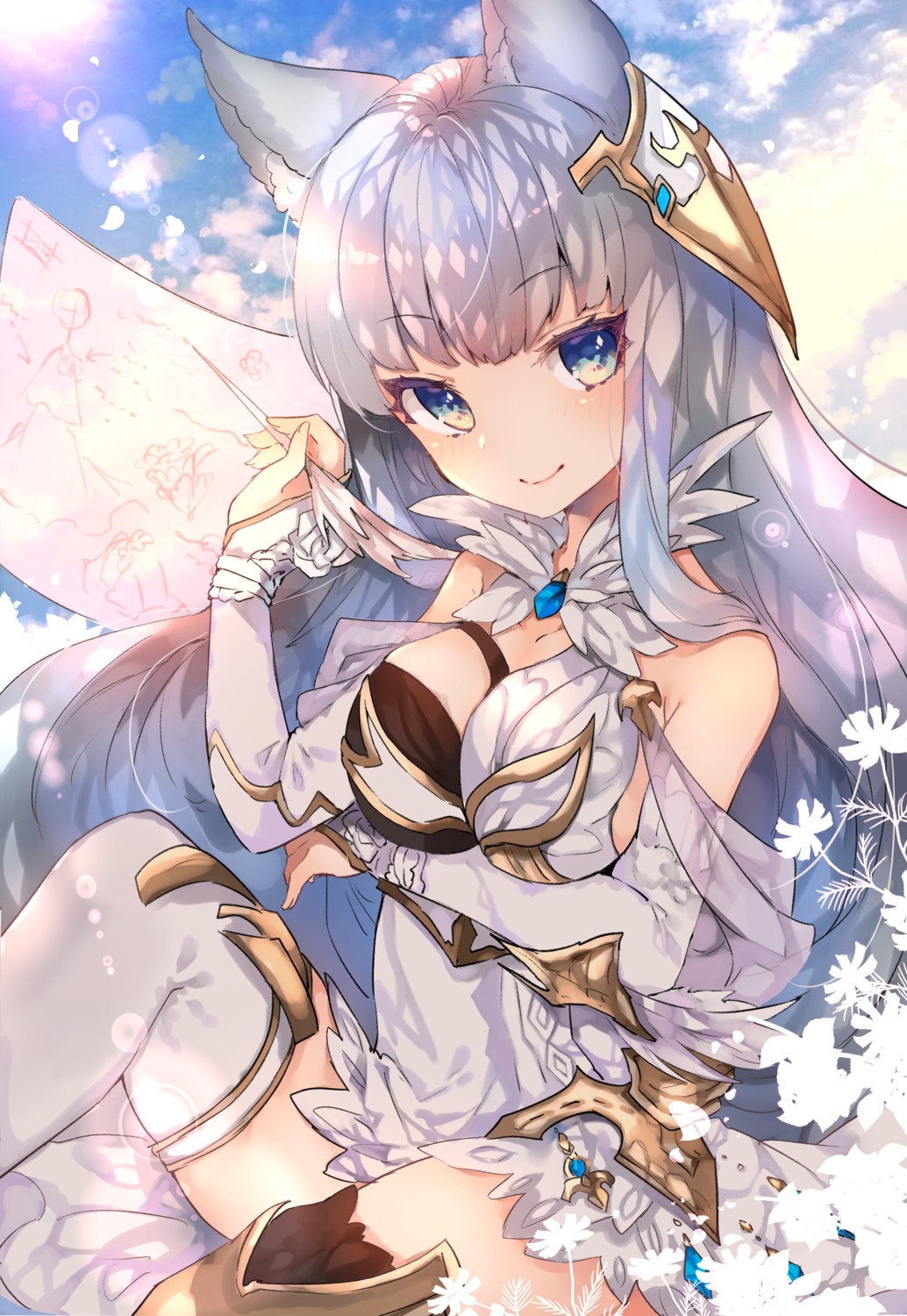 animal_ears armor breast_hold granblue_fantasy sweetroad thighhighs
