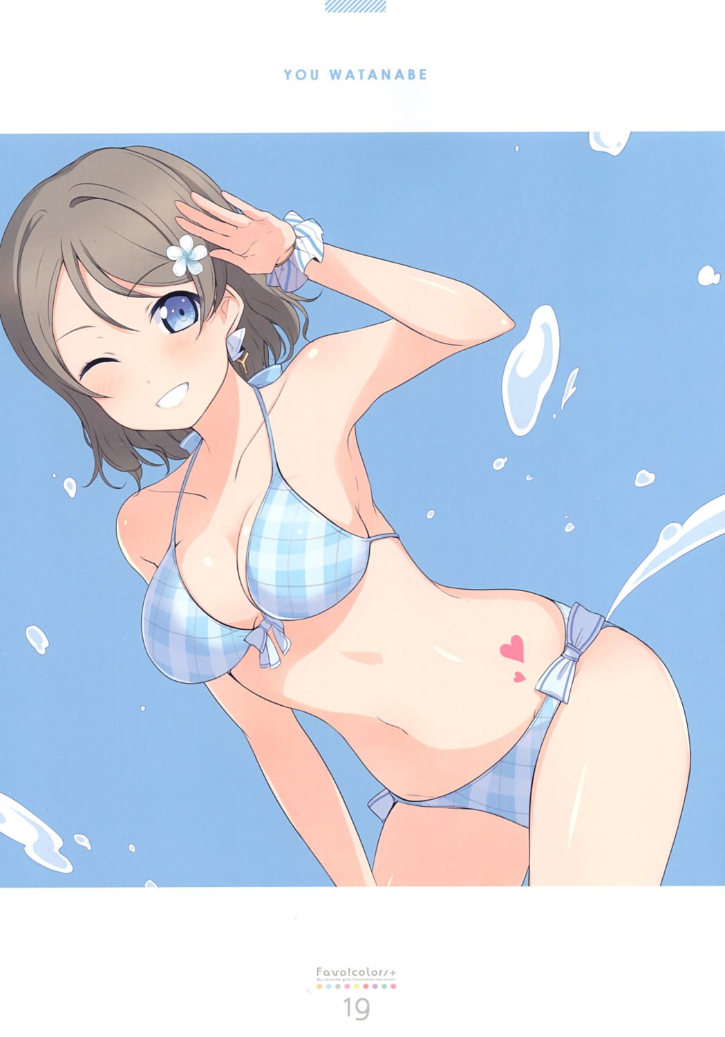 6u bikini cleavage eternal_land love_live!_sunshine!! swimsuits tattoo watanabe_you