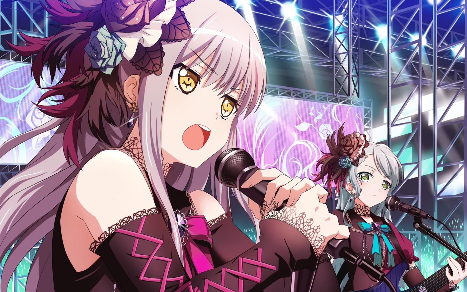 bang_dream! guitar hikawa_sayo lolita_fashion minato_yukina tagme