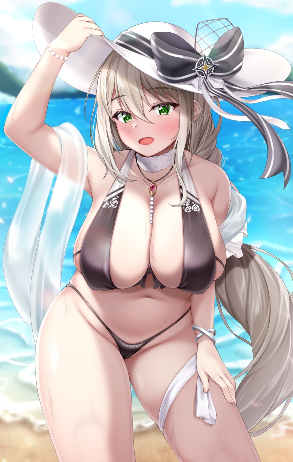 aquila_(azur_lane) azur_lane bikini lomocya swimsuits wet