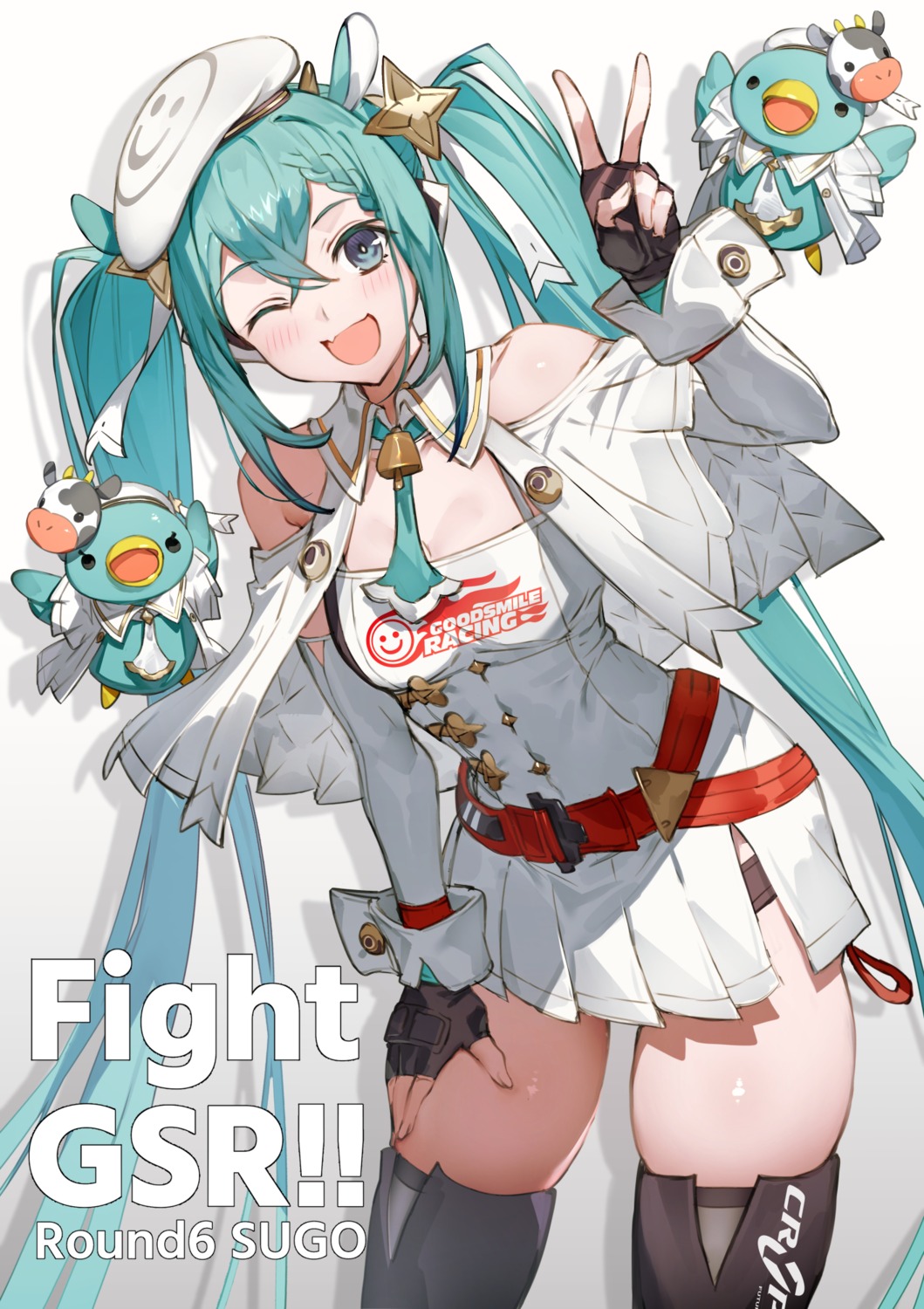 animal_ears goodsmile_racing hatsune_miku horns racing_miku thighhighs toridamono vocaloid