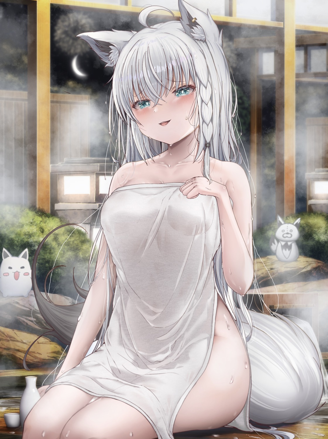 animal_ears hololive hololive_gamers kitsune rimamo shirakami_fubuki tail towel