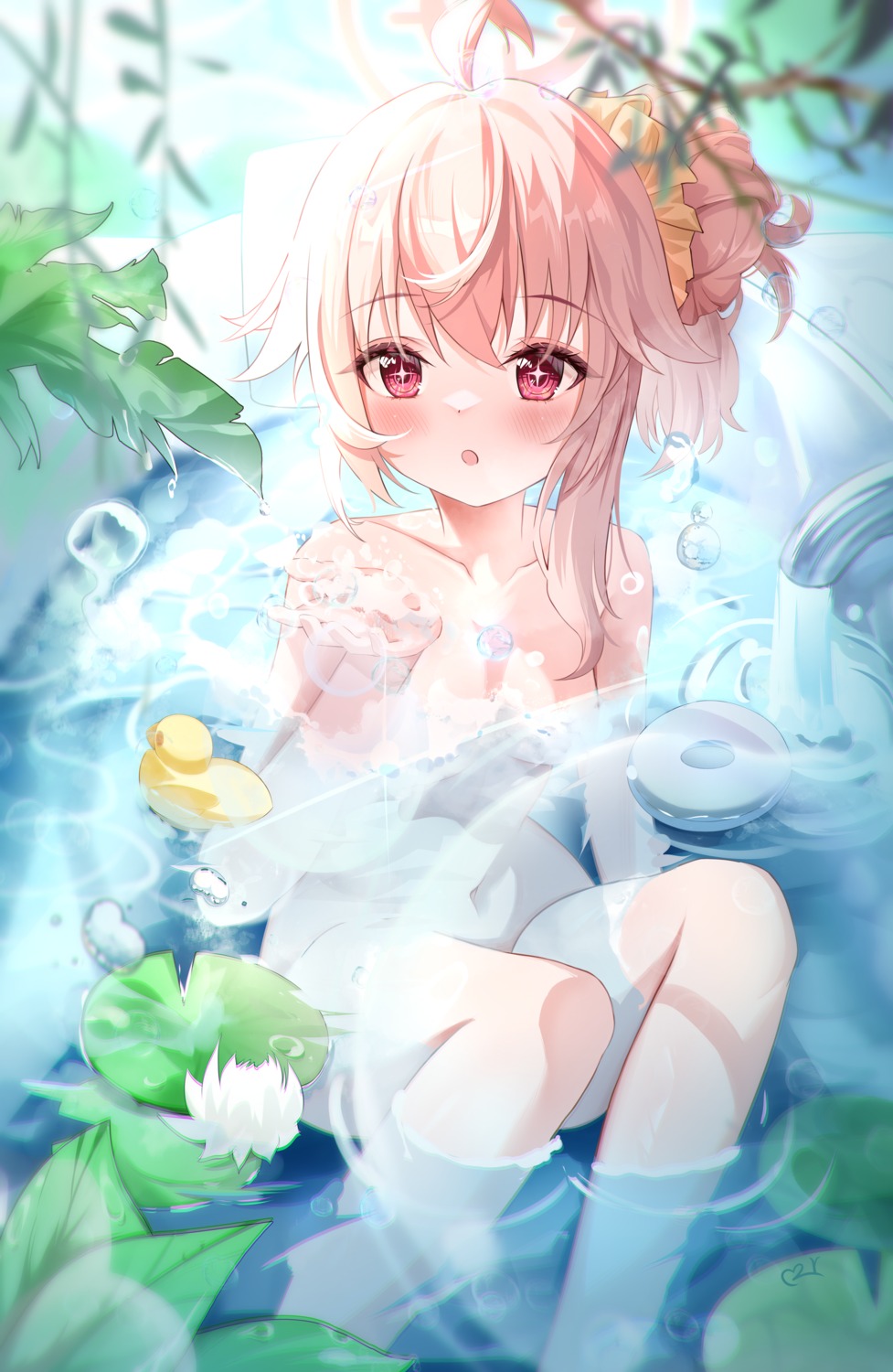 bathing blue_archive halo loli naked teeth_bro wet yutori_natsu