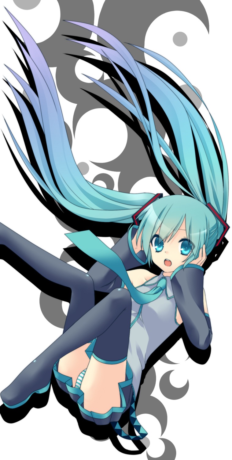 etou hatsune_miku pantsu shimapan thighhighs vocaloid