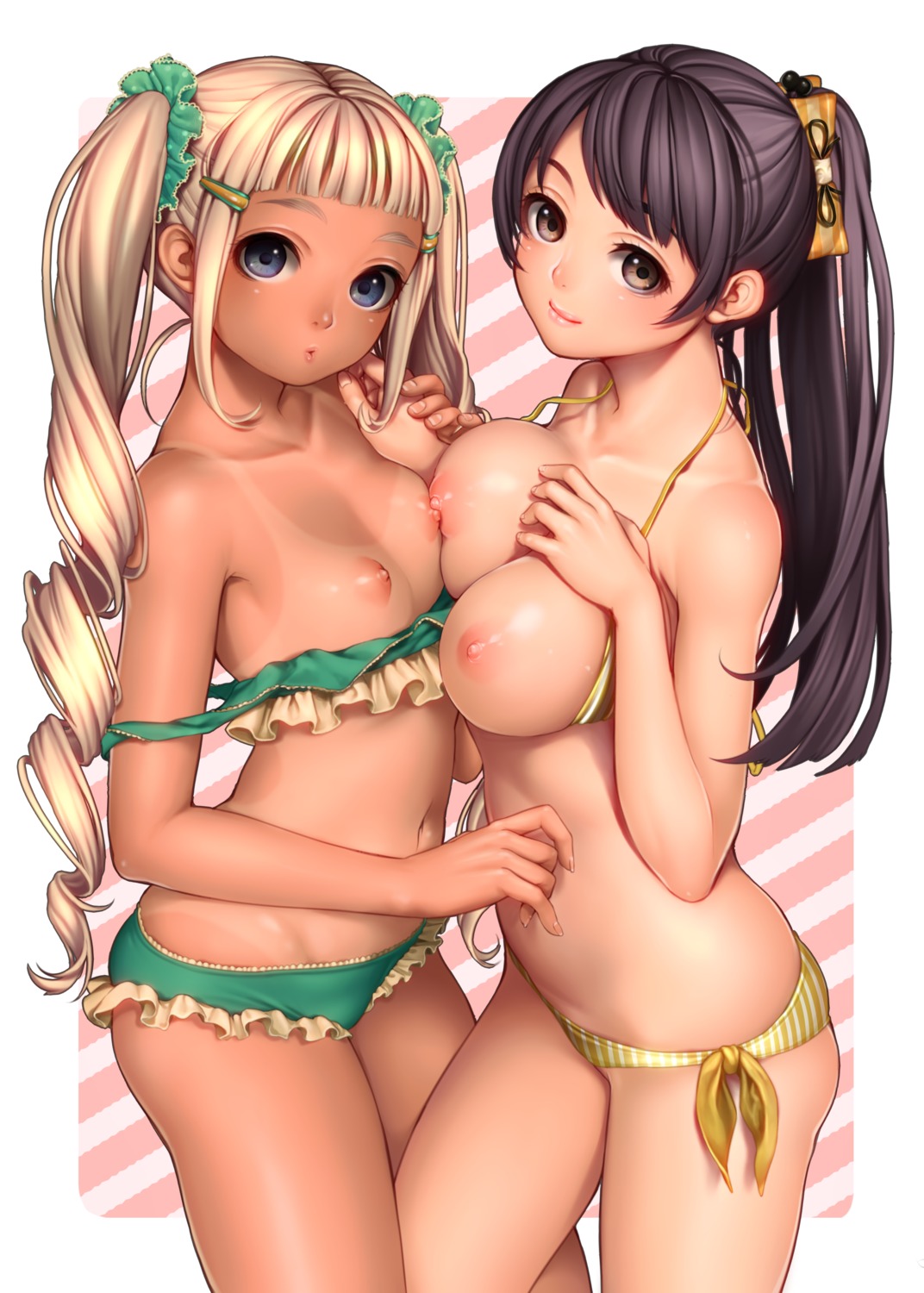 bikini breasts loli masami_chie nipples swimsuits symmetrical_docking tan_lines