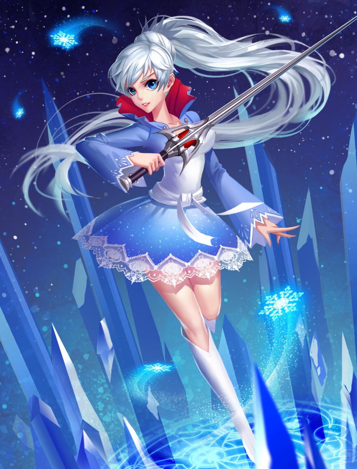 dress rwby weapon weiss_schnee