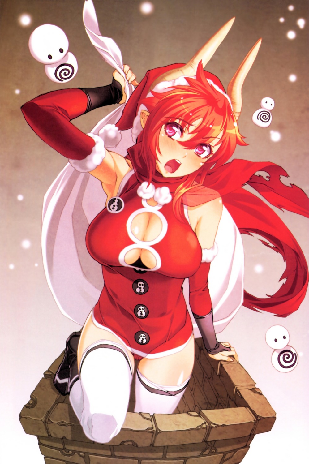 cameltoe christmas cleavage horns niθ pantsu pointy_ears satan_(the_seven_deadly_sins) the_seven_deadly_sins thighhighs