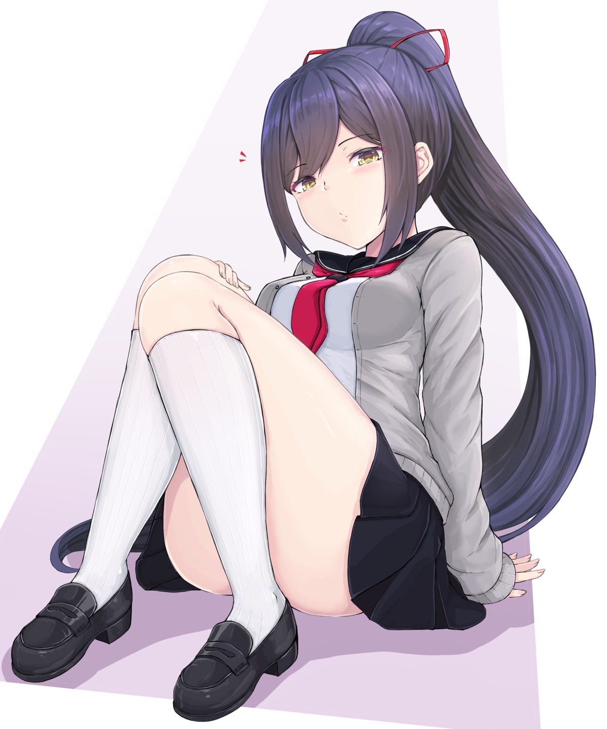 nijisanji seifuku shizuka_rin shouju_ling skirt_lift sweater