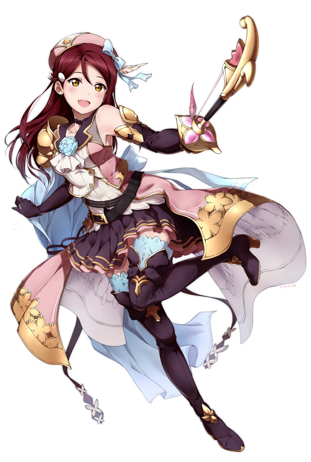 armor granblue_fantasy heels love_live!_sunshine!! sakurauchi_riko shiimai thighhighs weapon