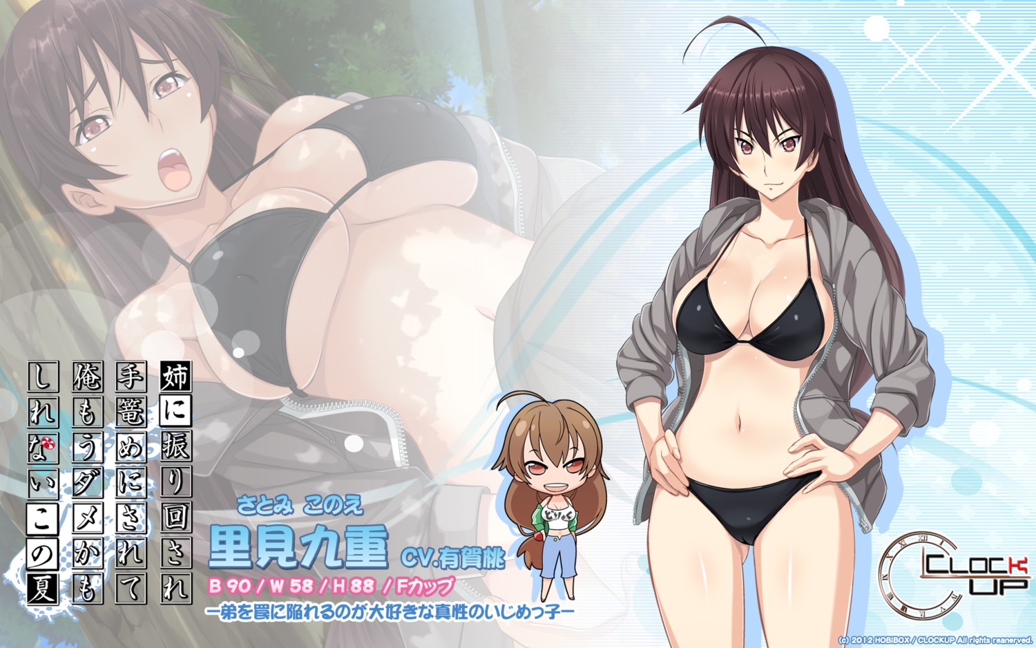 ane_ni_kono_natsu bikini cleavage clockup erect_nipples swimsuits wallpaper