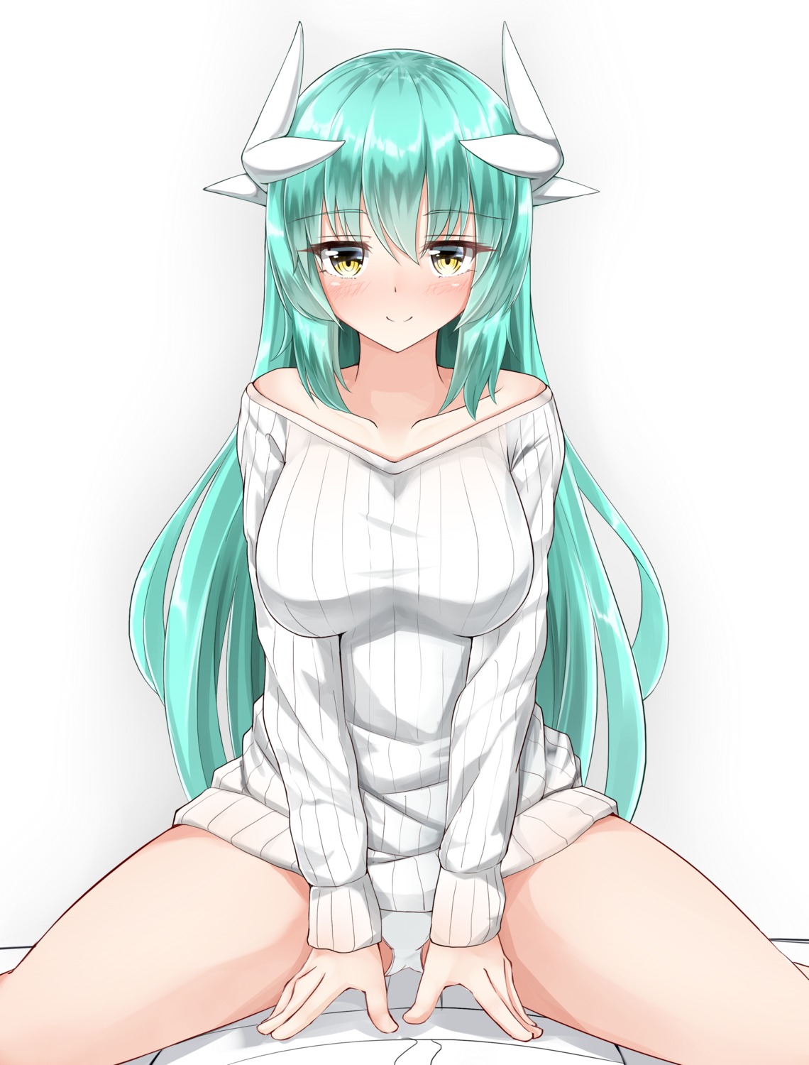 fate/grand_order horns kiyohime_(fate/grand_order) moyoron pantsu sweater