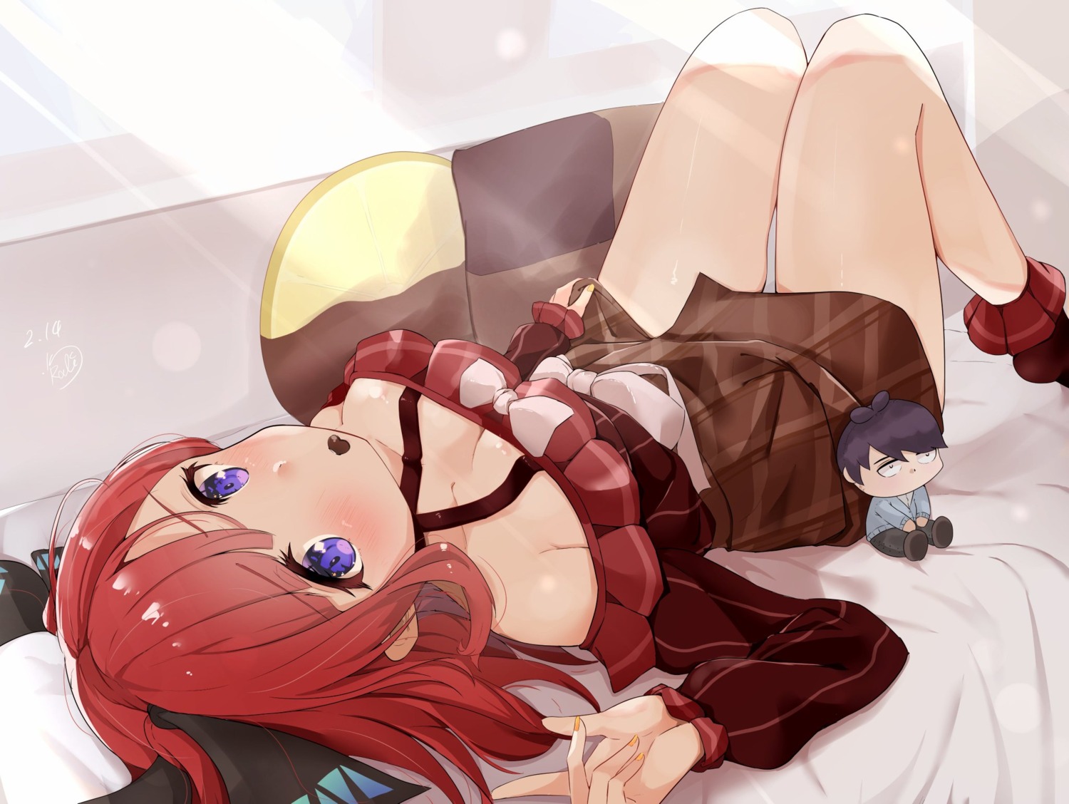 5-toubun_no_hanayome chibi dress kuro_rakuda nakano_nino no_bra skirt_lift valentine