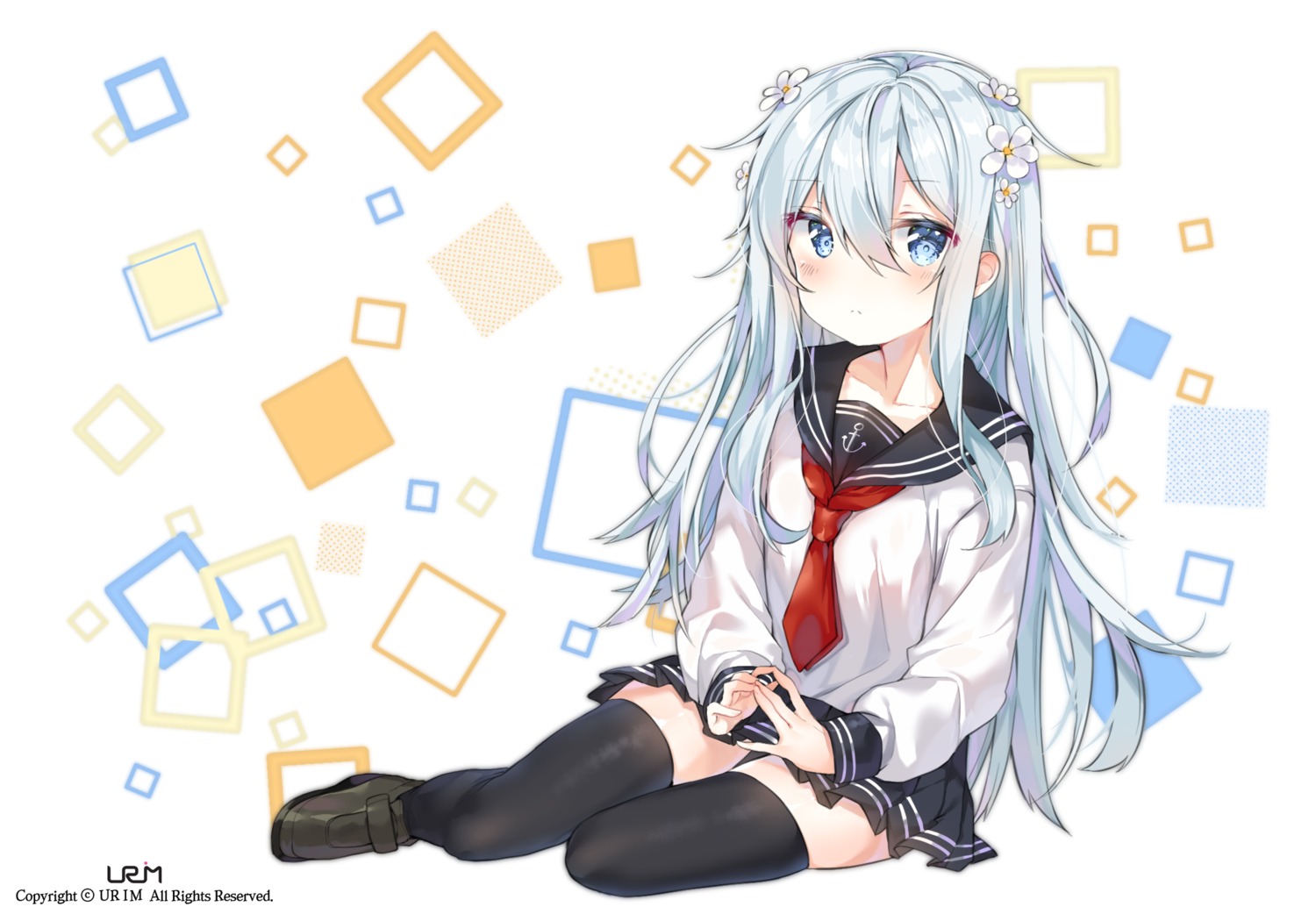 hibiki_(kancolle) kantai_collection seifuku thighhighs urim_(paintur)