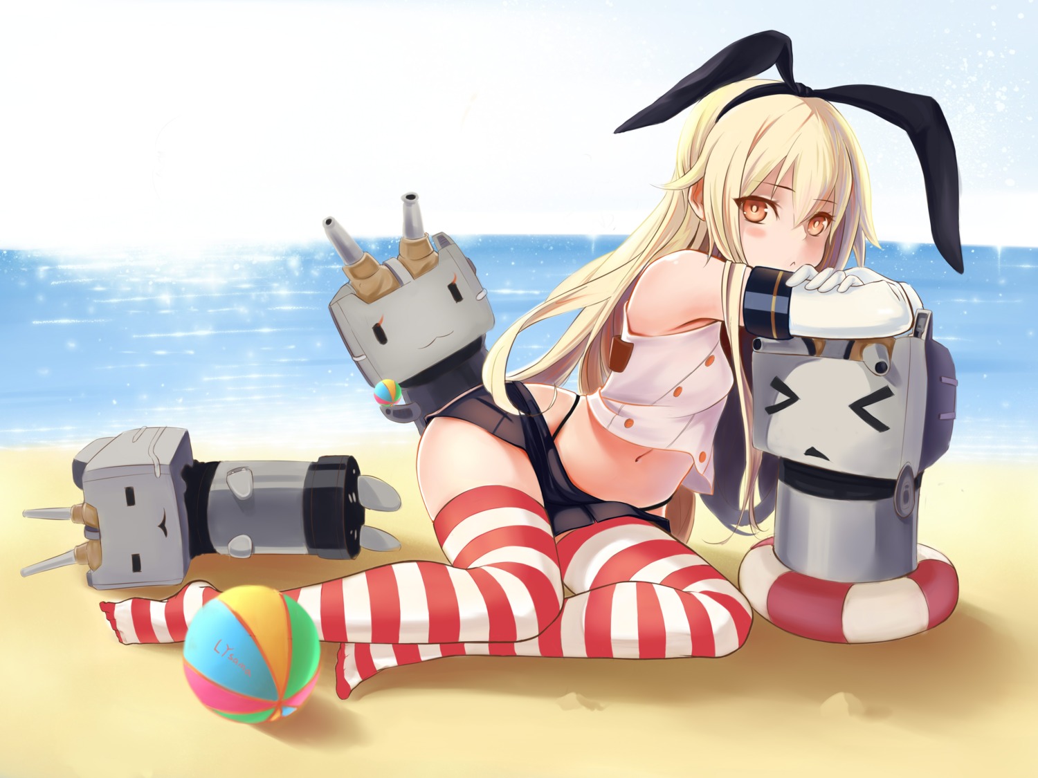 isamu_futoshi kantai_collection rensouhou-chan shimakaze_(kancolle) thighhighs thong