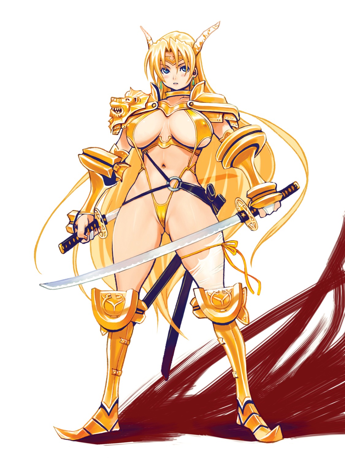 armor erect_nipples nomura_ryouji swimsuits sword